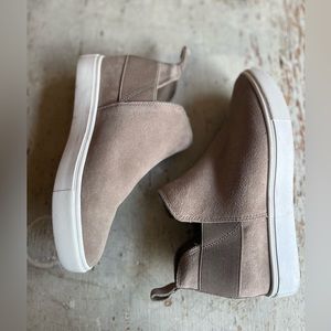 Taupe Suede Wedge Slip-Ons
